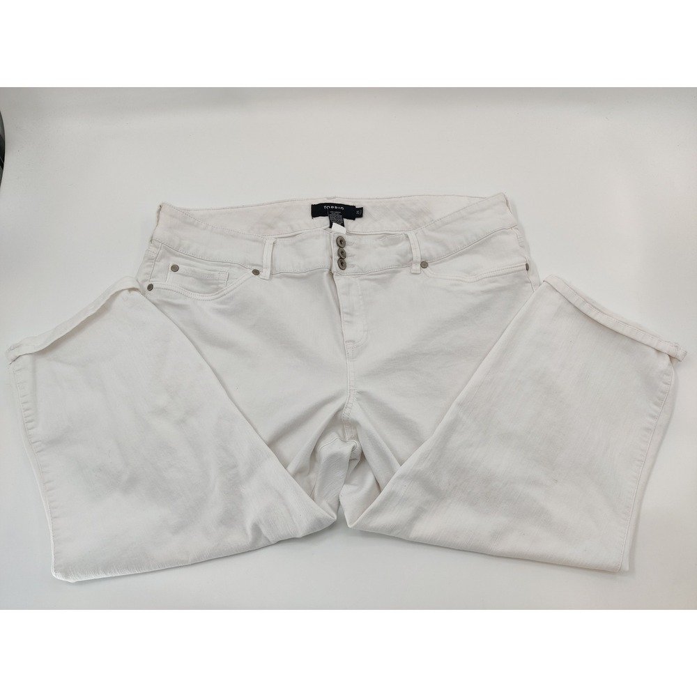 Torrid Denim Womens White High Rise Cropped Jeans Size 26